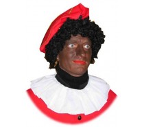 Sint en Piet: Zwarte Piet Kraag Katoen Wit